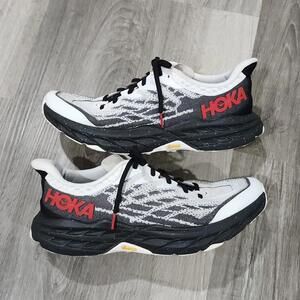 Hoka Speedgoat 5 Trail Running Gym Shoes 1123157 WBLC Mens 11 D White Black